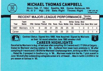 1988 Donruss #30 Mike Campbell Back
