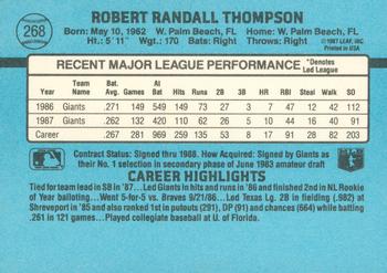 1988 Donruss #268 Rob Thompson Back