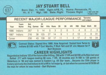1988 Donruss #637 Jay Bell Back