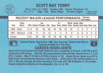 1988 Donruss #647 Scott Terry Back