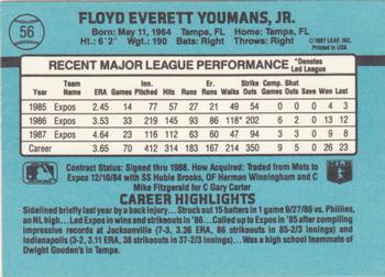 1988 Donruss #56 Floyd Youmans Back