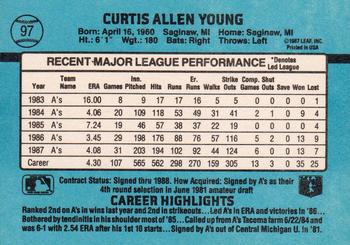 1988 Donruss #97 Curt Young Back