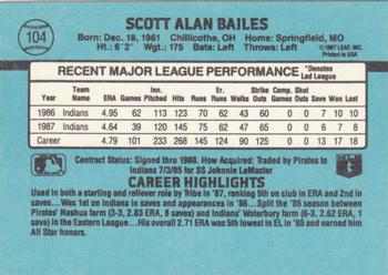 1988 Donruss #104 Scott Bailes Back