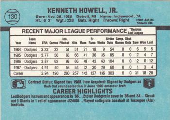 1988 Donruss #130 Ken Howell Back