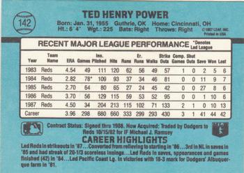 1988 Donruss #142 Ted Power Back