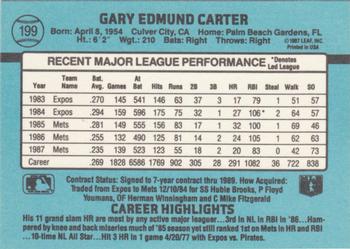 1988 Donruss #199 Gary Carter Back