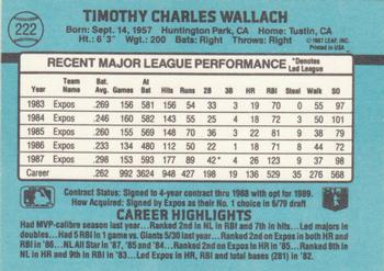 1988 Donruss #222 Tim Wallach Back