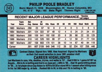 1988 Donruss #243 Phil Bradley Back