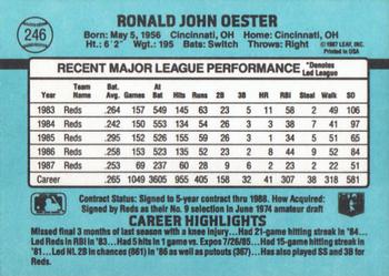 1988 Donruss #246 Ron Oester Back