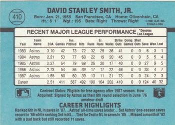 1988 Donruss #410 Dave Smith Back