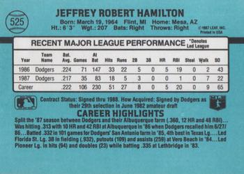 1988 Donruss #525 Jeff Hamilton Back