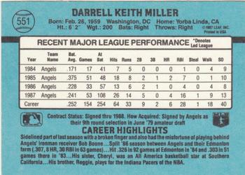 1988 Donruss #551 Darrell Miller Back