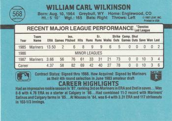 1988 Donruss #568 Bill Wilkinson Back