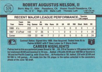 1988 Donruss #574 Rob Nelson Back