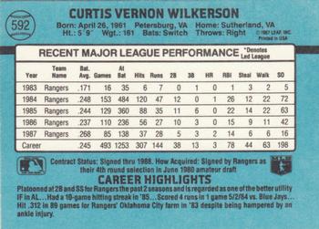 1988 Donruss #592 Curt Wilkerson Back