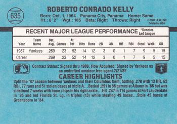 1988 Donruss #635 Roberto Kelly Back
