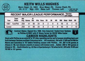 1988 Donruss #643 Keith Hughes Back