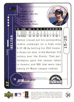 1999 Upper Deck MVP - Super Script #71 Todd Helton  Back