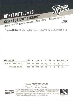 2015 Choice Connecticut Tigers #26 Brett Pirtle Back