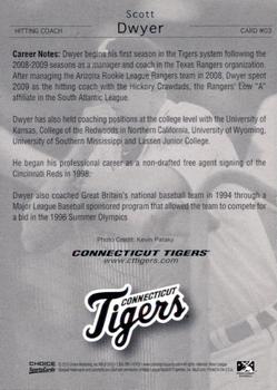 2010 Choice Connecticut Tigers #03 Scott Dwyer Back