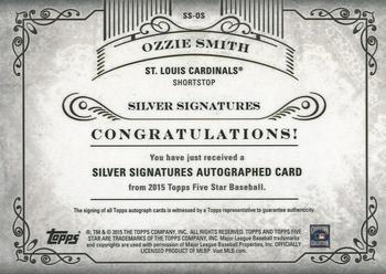 2015 Topps Five Star - Silver Signatures #SS-OS Ozzie Smith Back