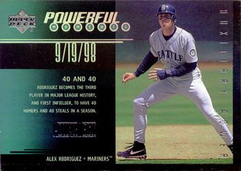 1999 Upper Deck PowerDeck - Powerful Moments Auxiliary Power #P6 Alex Rodriguez  Front