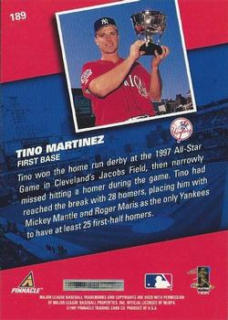 1998 Pinnacle #189 Tino Martinez Back