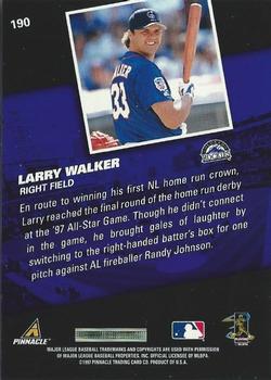 1998 Pinnacle #190 Larry Walker Back