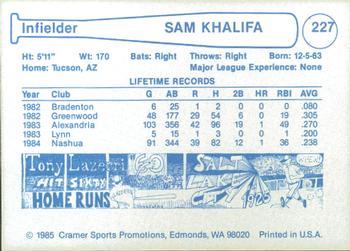1985 Cramer Hawaii Islanders #227 Sam Khalifa Back