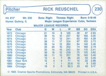 1985 Cramer Hawaii Islanders #230 Rick Reuschel Back