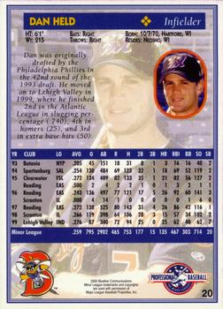 2000 Blueline Q-Cards Binghamton Mets #20 Dan Held Back