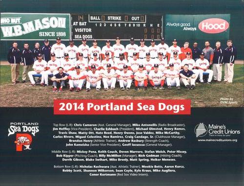 2014 Maine Credit Unions Portland Sea Dogs Team Photo #NNO Portland Sea Dogs Front