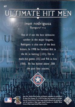 1999 Upper Deck Ultimate Victory - Ultimate Hit Men #H7 Ivan Rodriguez  Back