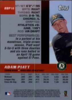 2000 Bowman - Bowman's Best Previews #BBP10 Adam Piatt  Back