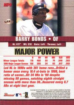 2000 Bowman - Major Power #MP8 Barry Bonds Back