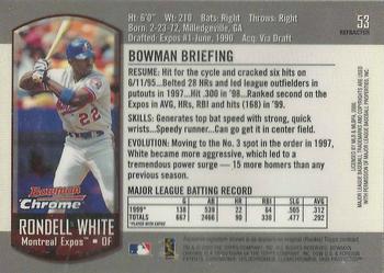 2000 Bowman Chrome - Refractors #53 Rondell White  Back