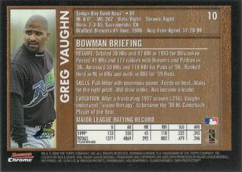 2000 Bowman Chrome - Retro/Future #10 Greg Vaughn  Back
