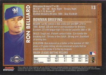 2000 Bowman Chrome - Retro/Future #13 Ron Belliard Back
