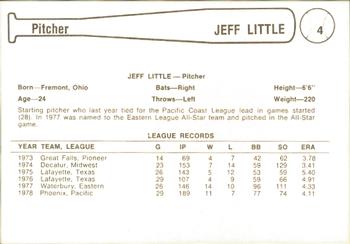 1979 Cramer Phoenix Giants #4 Jeff Little Back