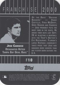 2000 Bowman's Best - Franchise 2000 #F10 Jose Canseco  Back