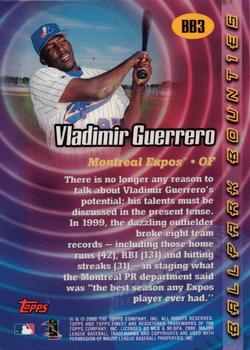 2000 Finest - Ballpark Bounties #BB3 Vladimir Guerrero  Back