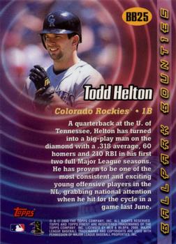 2000 Finest - Ballpark Bounties #BB25 Todd Helton  Back