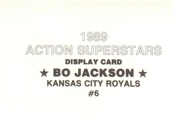 1989 Action Superstars Display Cards (unlicensed) #6 Bo Jackson Back