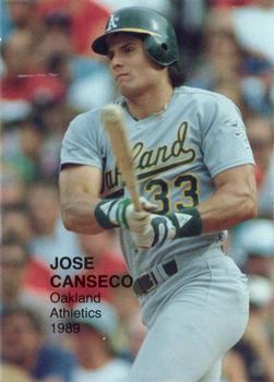 1989 Action Superstars Display Cards (unlicensed) #9 Jose Canseco Front