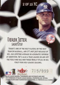 2000 Fleer E-X - E-Xceptional Green #2 XC Derek Jeter  Back