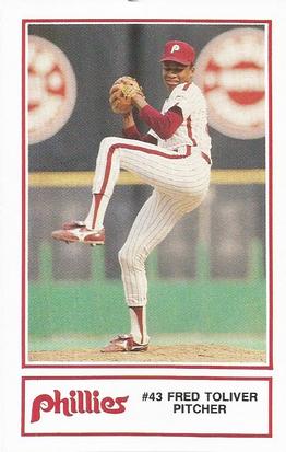 1986 Philadelphia Phillies Fire Safety #15 Fred Toliver Front