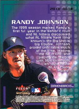 2000 Fleer Impact - Mighty Fine in '99 #28MF Randy Johnson Back