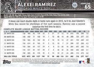 2015 Topps Mini #65 Alexei Ramirez Back
