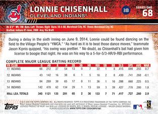 2015 Topps Mini #68 Lonnie Chisenhall Back