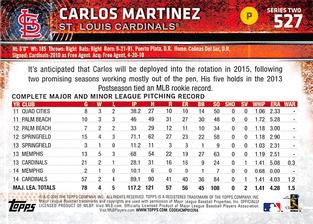 2015 Topps Mini #527 Carlos Martinez Back
